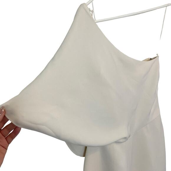 Ralph Lauren 100% Silk Margerie One-Shoulder Wide Leg Jumpsuit Ivory/cream 6 - Picture 11 of 12